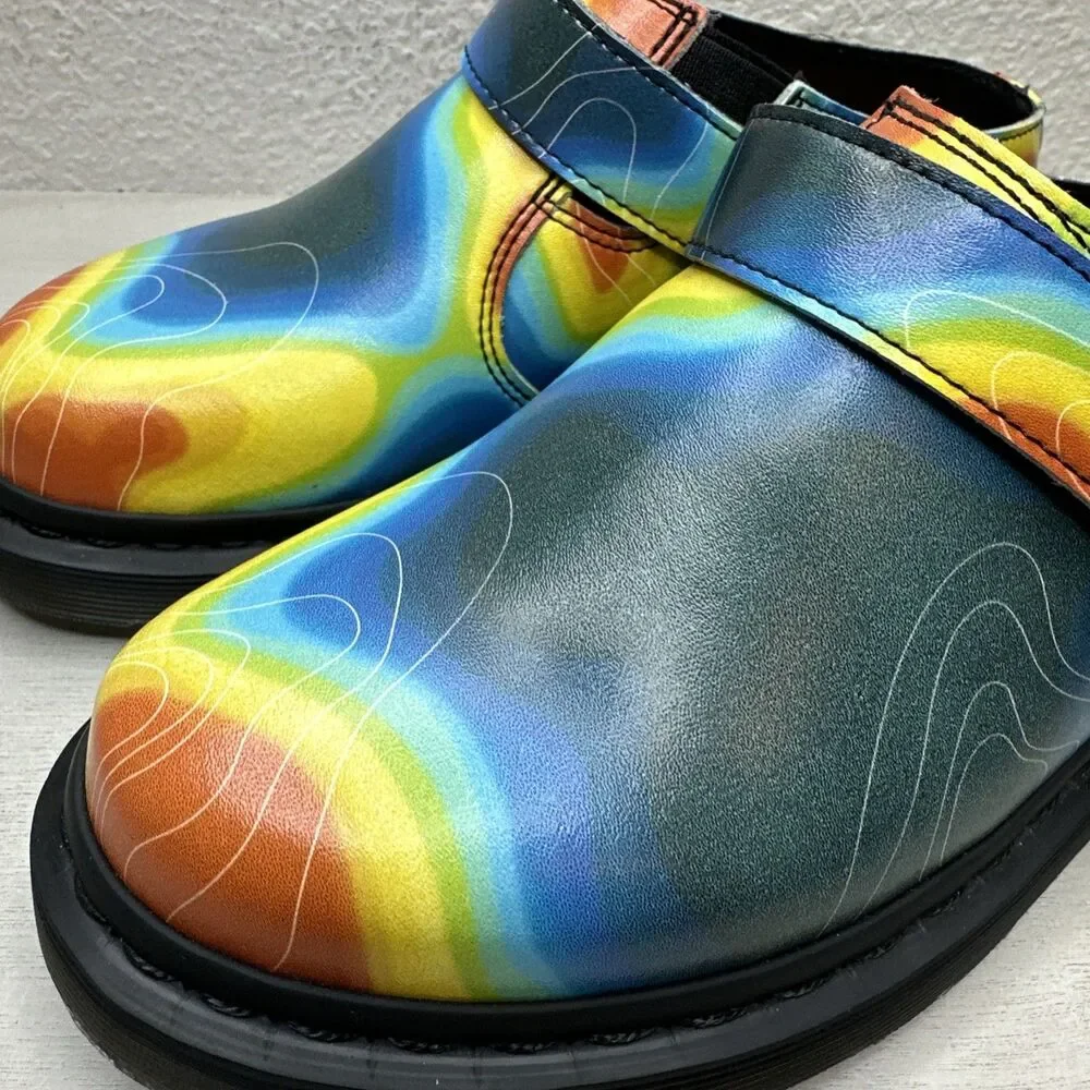 Dr Martens Isham Genix Nappa Reclaimed Thermal Map Leather Slingback Mule M6/W7